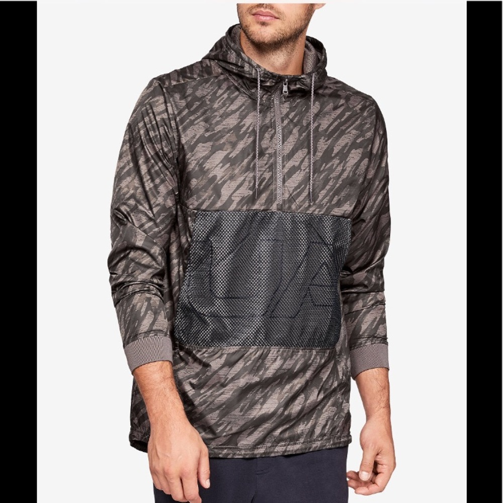 Under Armour Black and Gray Camouflage Windbreaker